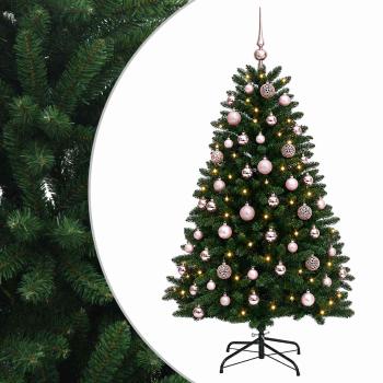 Künstlicher Weihnachtsbaum Mittelgrün mit Kugeln 150 cm