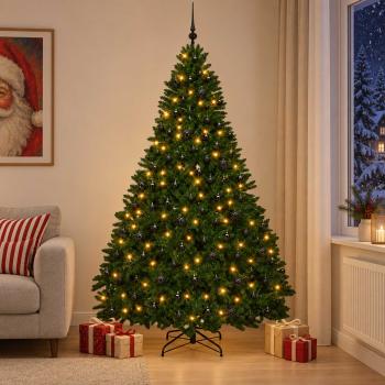 ARDEBO.de - Künstlicher Weihnachtsbaum Mittelgrün mit Kugeln 270 cm