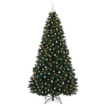 Künstlicher Weihnachtsbaum Dunkelgrün mit Kugeln 300 cm