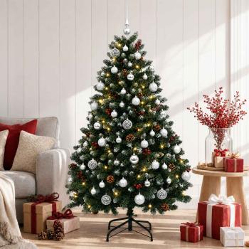 Künstlicher Weihnachtsbaum mit Weihnachtskugeln, grün 180 cm