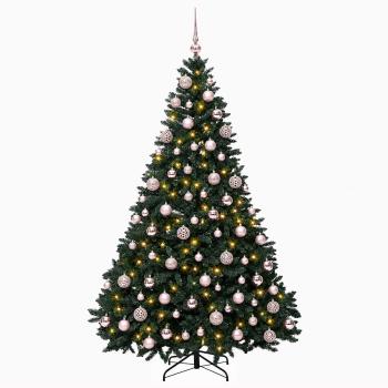 Künstlicher Weihnachtsbaum dunkelgrün mit Kugeln 180 cm