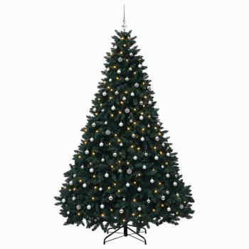 Künstlicher Weihnachtsbaum, dunkelgrün, mit Weihnachtskugeln