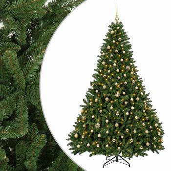 Künstlicher Weihnachtsbaum Hellgrün mit Christbaumkugeln 270 cm