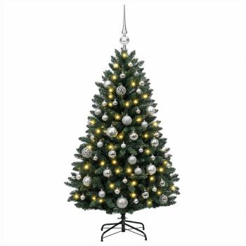 Künstlicher Weihnachtsbaum, dunkelgrün, mit Christbaumkugeln