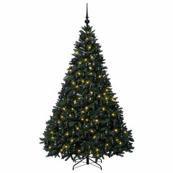Künstlicher Weihnachtsbaum Dunkelgrün mit Kugeln 180 cm