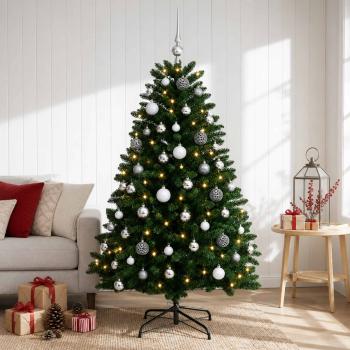 ARDEBO.de - Künstlicher Weihnachtsbaum Mittelgrün mit Kugeln 180 cm