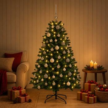 Künstlicher Weihnachtsbaum Mittelgrün mit Kugeln 180 cm