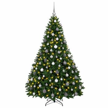 Künstlicher Weihnachtsbaum Mittelgrün mit Kugeln 180 cm