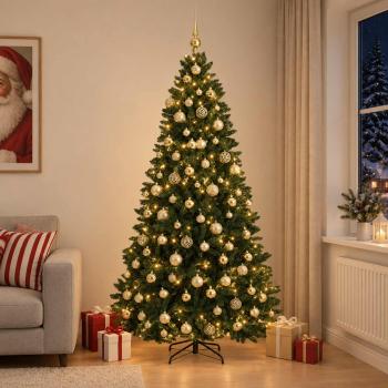 ARDEBO.de - Künstlicher Weihnachtsbaum Dunkelgrün mit Kugeln 240 cm