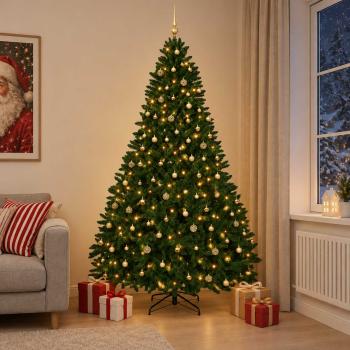 Künstlicher Weihnachtsbaum Mittelgrün mit Kugeln 270 cm