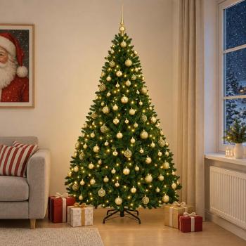ARDEBO.de - Künstlicher Weihnachtsbaum Mittelgrün mit Kugeln 240 cm