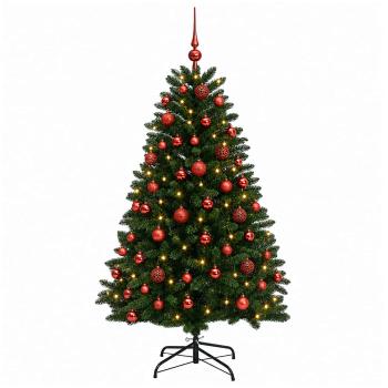 Künstlicher Weihnachtsbaum dunkelgrün mit Kugeln 270 cm