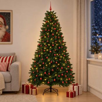 Künstlicher Weihnachtsbaum Mittelgrün mit Kugeln 300 cm