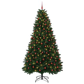 Künstlicher Weihnachtsbaum Mittelgrün mit Kugeln 300 cm