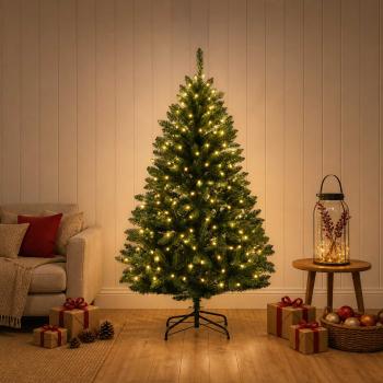 ARDEBO.de - Künstlicher klappbarer Weihnachtsbaum 120 cm 150 LEDs