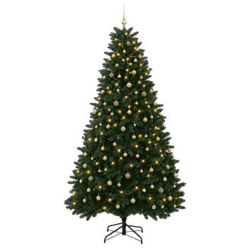 Künstlicher Weihnachtsbaum Mittelgrün mit Kugeln 270 cm