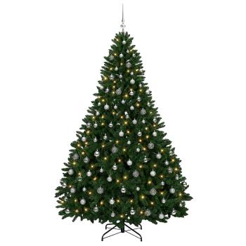 Künstlicher Weihnachtsbaum Mittelgrün mit Kugeln 270 cm