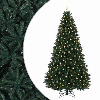 Künstlicher Weihnachtsbaum Dunkelgrün mit Christbaumkugeln