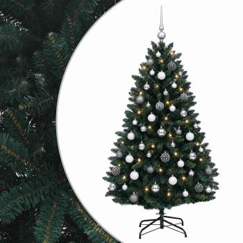 Künstlicher Weihnachtsbaum dunkelgrün mit Weihnachtskugeln