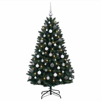 Künstlicher Weihnachtsbaum dunkelgrün mit Weihnachtskugeln