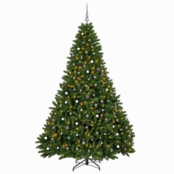 Künstlicher Weihnachtsbaum Hellgrün mit Weihnachtskugeln 300 cm
