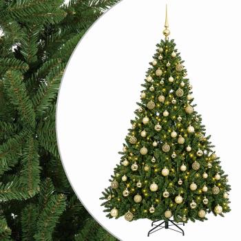 Künstlicher Weihnachtsbaum Hellgrün mit Weihnachtskugeln 240 cm