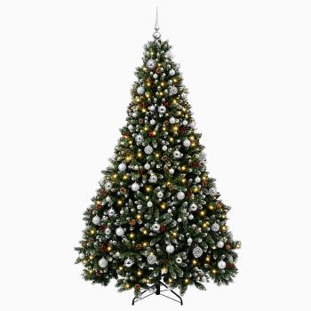 Künstlicher Weihnachtsbaum, grün, mit Kugeln 180 cm 300 LEDs