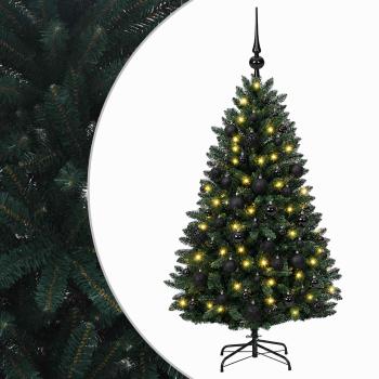 Künstlicher Weihnachtsbaum Dunkelgrün mit Kugeln 150 cm