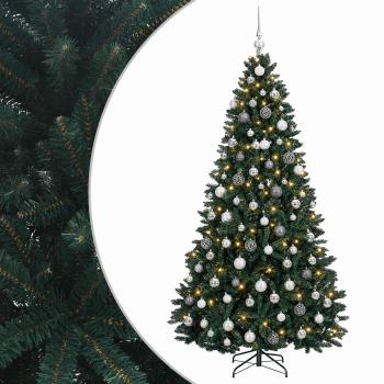 Künstlicher Weihnachtsbaum Dunkelgrün mit Kugeln 180 cm