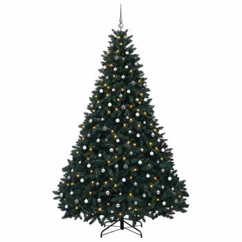 Künstlicher Weihnachtsbaum Dunkelgrün mit Kugeln 270 cm