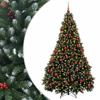 Künstlicher Weihnachtsbaum Grün mit Kugeln 240 cm 300 LEDs