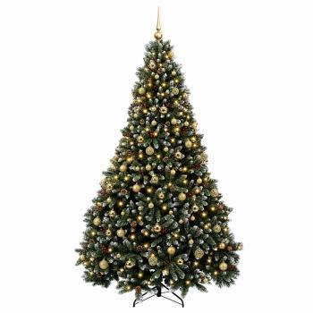 Künstlicher Weihnachtsbaum, grün, mit Weihnachtskugeln 180 cm