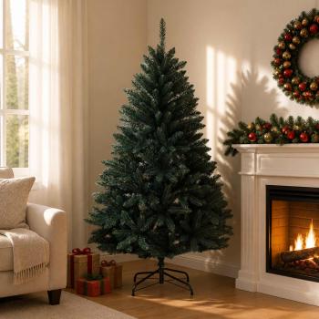 ARDEBO.de - Künstlicher klappbarer Weihnachtsbaum 120 cm PVC Dunkelgrün