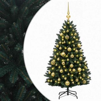 Künstlicher Weihnachtsbaum Dunkelgrün mit Weihnachtskugeln