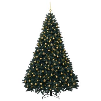 Künstlicher Weihnachtsbaum Dunkelgrün mit Kugeln 300 cm