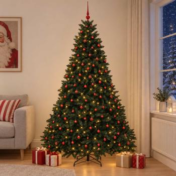 ARDEBO.de - Künstlicher Weihnachtsbaum Dunkelgrün mit Weihnachtskugel