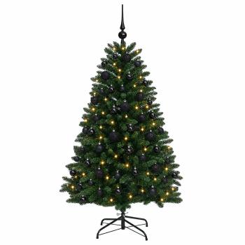 Künstlicher Weihnachtsbaum Mittelgrün mit Kugeln 120 cm
