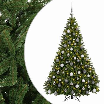 Künstlicher Weihnachtsbaum Hellgrün mit Kugeln 180 cm 300 LEDs