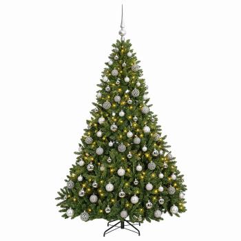 Künstlicher Weihnachtsbaum, hellgrün mit Weihnachtskugel 180 cm