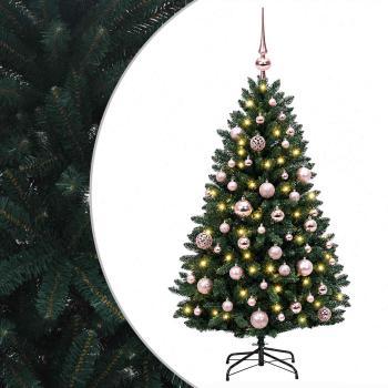 Künstlicher Weihnachtsbaum Dunkelgrün mit Kugeln 120 cm