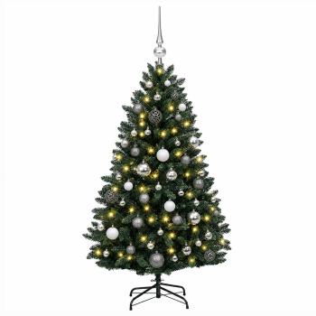 Künstlicher Weihnachtsbaum, dunkelgrün, mit Kugeln 150 cm