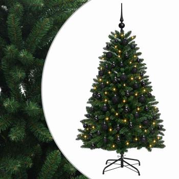 Künstlicher Weihnachtsbaum Mittelgrün mit Kugeln 150 cm