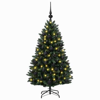 Künstlicher Weihnachtsbaum Dunkelgrün mit Kugeln 120 cm