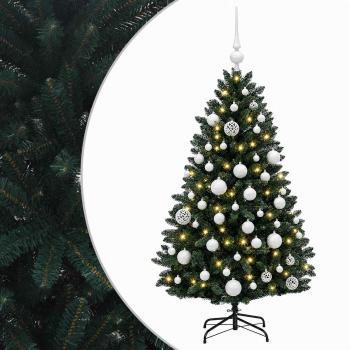 Künstlicher Weihnachtsbaum Dunkelgrün mit Kugeln 120 cm