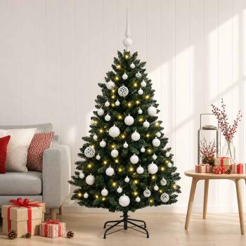 Künstlicher Weihnachtsbaum Dunkelgrün mit Kugeln 120 cm