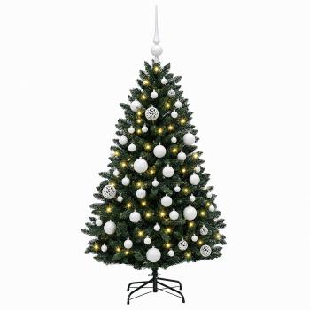 Künstlicher Weihnachtsbaum Dunkelgrün mit Kugeln 120 cm