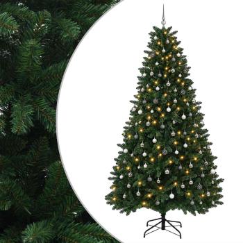 Künstlicher Weihnachtsbaum Mittelgrün mit Kugeln 300 cm