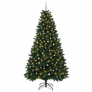 Künstlicher Weihnachtsbaum Mittelgrün mit Kugeln 300 cm