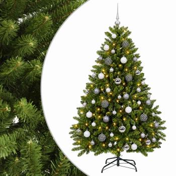 Künstlicher Weihnachtsbaum hellgrün mit Kugeln 120 cm 150 LEDs