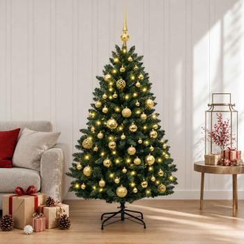 ARDEBO.de - Künstlicher Weihnachtsbaum Dunkelgrün mit Weihnachtskugeln